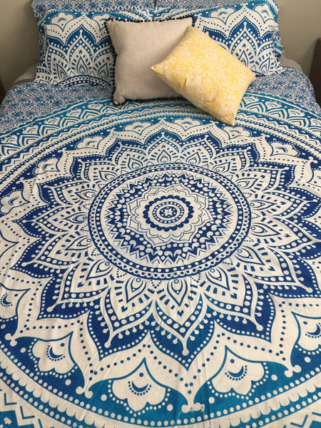 Blue Illusions Mandala Queen Size Quilt Cover arrives 3 weeks