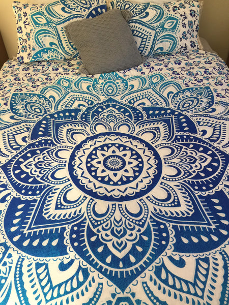 Blue Lotus Mandala Quilt Cover Queen Size Arrives 3 weeks